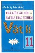 Chuẩn bị kiến thức trả lời câu hỏi và bài tập trắc nghiệm vật lý 11 (nxb đại học quốc gia)   lê gia thuận, 191 trang