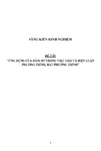 Sáng kiến kinh nghiệm skkn ứng dụng của hàm số trong việc giải và biện luận phương trình, bất phương trình