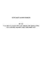 Sáng kiến kinh nghiệm skkn về vai trò của giáo viên chủ nhiệm lớp trong công tác giáo dục đạo đức học sinh miền núi