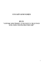 Sáng kiến kinh nghiệm skkn giúp học sinh tìm hiểu về bài toán và thuật toán bằng nhiều phương pháp phối hợp