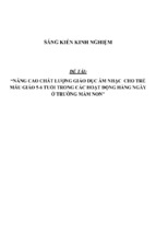 Sáng kiến kinh nghiệm skkn nâng cao chất lượng giáo dục âm nhạc trong đời sống hàng ngày đối với trẻ ở trường mầm non