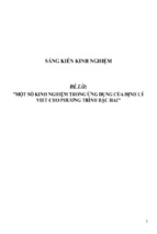 Sáng kiến kinh nghiệm một số kinh nghiệm trong ứng dụng của định lý viet cho phương trình bậc hai