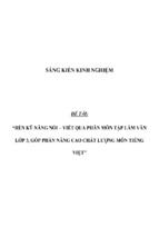 Sáng kiến kinh nghiệm skkn rèn kỹ năng nói   viết cho học sinh lớp 3 qua phân môn tập làm văn, góp phần nâng cao chất lượng dạy và học môn tiếng việt