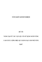 Sáng kiến kinh nghiệm skkn sáng tạo từ các vật liệu tái sử dụng nhằm nâng cao chất lượng hiệu quả giảng dạy cho trẻ mầm non