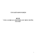 Sáng kiến kinh nghiệm skkn nâng cao hiệu quả hoạt động góc trong trường mầm non