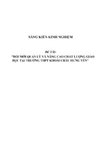 Sáng kiến kinh nghiệm skkn đổi mới quản lý và nâng cao chất lượng giáo dục tại trường thpt khoái châu   hưng yên