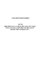 Sáng kiến kinh nghiệm quản lý biện pháp bồi dưỡng và nâng cao chất lượng đội ngũ giáo viên trường phổ thông