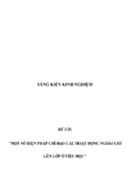 Sáng kiến kinh nghiệm skkn một số biện pháp chỉ đạo các hoạt động ngoài giờ lên lớp ở tiểu học