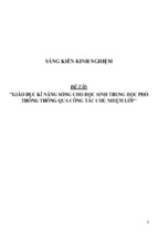 Sáng kiến kinh nghiệm skkn giáo dục kĩ năng sống cho học sinh trung học phổ thông thông qua công tác chủ nhiệm lớp