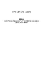 Sáng kiến kinh nghiệm về phương pháp dạy môn ngữ văn lớp 10