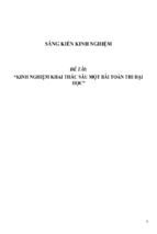 Sáng kiến kinh nghiệm khai thác sâu một bài toán thi đại học