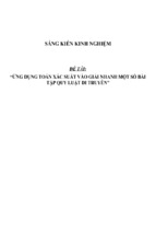 Sáng kiến kinh nghiệm  skkn ứng dụng toán xác suất vào giải nhanh một số bài tập quy luật di truyền