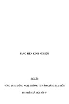 Sáng kiến kinh nghiệm skkn ứng dụng công nghệ thông tin vào giảng dạy môn tự nhiên xã hội lớp 3