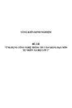 Sáng kiến kinh nghiệm skkn ứng dụng công nghệ thông tin vào giảng dạy môn tự nhiên xã hội lớp 3