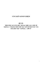 Sáng kiến kinh nghiệm skkn đổi mới cách tổ chức để dạy hiệu quả chủ đề tháng thanh niên với việc giữ gìn bản sắc văn hoá dân tộc