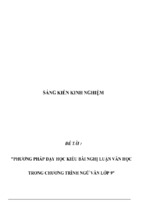 Sáng kiến kinh nghiệm skkn phương pháp dạy kiểu bài nghị luận văn học trong chương trình ngữ văn lớp 9