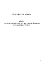 Sáng kiến kinh nghiệm skkn vận dụng phương pháp dạy học theo dự án trong phần “địa lý địa phương”