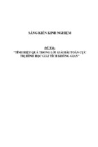 Sáng kiến kinh nghiệm skkn về tính hiệu quả trong lời giải bài toán cực trị hình học giải tích không gian