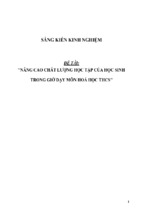 Sáng kiến kinh nghiệm skkn nâng cao chất lượng học tập của học sinh trong giờ dạy môn hóa học thcs