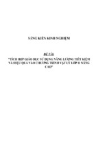 Sáng kiến kinh nghiệm skkn tích hợp giáo dục sử dụng năng lượng tiết kiệm và hiệu quả vào chương trình vật lý lớp 11 nâng cao