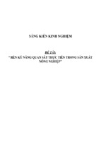 Sáng kiến kinh nghiệm skkn môn công nghệ  rèn kỹ năng quan sát thực tiễn trong sản xuất nông nghiệp