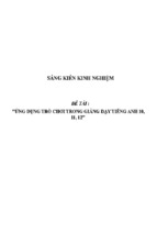 Sáng kiến kinh nghiệm dạy nói tiếng anh qua trò chơi đóng vai cho hs thpt