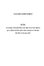 Sáng kiến kinh nghiệm skkn giáo dục dinh dưỡng cho trẻ mầm non trong quá trình hướng dẫn trẻ làm quen với môi trường xung quanh