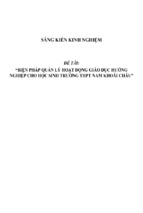 Sáng kiến kinh nghiệm skkn biện pháp quản lý hoạt động giáo dục hướng nghiệp cho học sinh trường thpt nam khoái châu