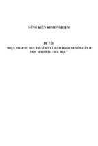 Sáng kiến kinh nghiệm skkn biện pháp để duy trì sĩ số và đảm bảo chuyên cần ở học sinh bậc tiểu học