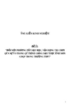 Sáng kiến kinh nghiệm skkn đổi mới phương pháp dạy học, vận dụng trò chơi quân sự vào trong quá trình giảng dạy thực hành môn gdqp trong trường thpt