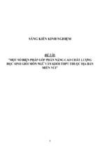 Sáng kiến kinh nghiệm một số biện pháp góp phần nâng cao chất lượng học sinh giỏi môn ngữ văn khối thpt thuộc địa bàn miền núi