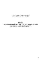 Sáng kiến kinh nghiệm một số biện pháp dạy học văn bản nghị luận, văn học trung đại ở trường thpt