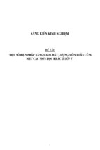 Sáng kiến kinh nghiệm skkn một số biện pháp nâng cao chất lượng môn toán cũng như các môn học khác ở lớp 5