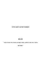 Sáng kiến kinh nghiệm skkn một số phương pháp giúp học sinh thcs lập đúng phương trình hóa học