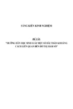 Sáng kiến kinh nghiệm skkn hướng dẫn học sinh giải một số bài toán khoảng cách liên quan đến đồ thị hàm số