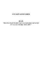 Sáng kiến kinh nghiệm skkn phương pháp tổ chức dạy các dạng bài tập luyện từ và câu cho học sinh lớp 3