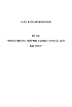 Sáng kiến kinh nghiệm skkn một số phương pháp phụ đạo học sinh yếu, kém bậc thcs