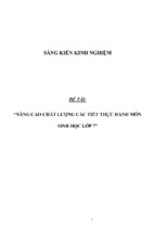 Sáng kiến kinh nghiệm skkn nâng cao chất lượng các tiết thực hành môn sinh học lớp 7