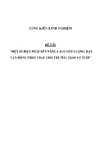 Sáng kiến kinh nghiệm skkn một số biện pháp nâng cao chất lượng dạy vận động theo nhạc cho trẻ mẫu giáo 4 – 5 tuổi