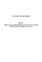 Sáng kiến kinh nghiệm skkn môn ngữ văn thpt một vài suy nghĩ góp phần dạy tốt về xuân diệu trong chương trình ngữ văn 11