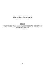 Sáng kiến kinh nghiệm skkn một số giải pháp nâng cao chất lượng môn đá cầu ở trường thcs