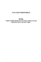 Sáng kiến kinh nghiệm quản lý một số biện pháp quản lý hoạt động ngoài giờ lên lớp ở trường thpt