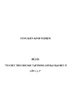 Sáng kiến kinh nghiệm skkn tổ chức trò chơi học tập trong giờ dạy đạo đức ở lớp 1, 2, 3