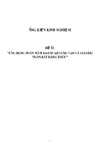 Sáng kiến kinh nghiệm skkn ứng dụng phần mềm mathcad giải bài toán bất đẳng thức