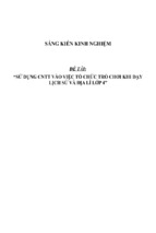 Sáng kiến kinh nghiệm skkn sử dụng cntt vào việc tổ chức trò chơi khi dạy lịch sử và địa lí lớp 4