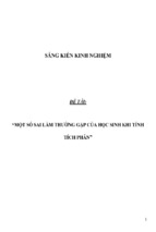 Sáng kiến kinh nghiệm skkn tìm và khắc phục một số sai lầm thường gặp của học sinh trong quá trình giải bài tập tích phân