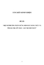 Sáng kiến kinh nghiệm skkn giải pháp chứng minh bất đẳng thức và tìm giá trị lớn nhất, nhỏ nhất