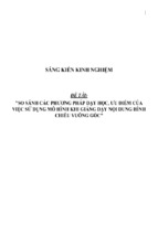 Sáng kiến kinh nghiệm skkn so sánh các phương pháp dạy học, ưu điểm của việc sử dụng mô hình khi giảng dạy nội dung hình chiếu vuông góc