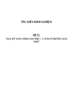 Sáng kiến kinh nghiệm skkn dạy kỹ năng sống cho trẻ 3   4 tuổi ở trường mầm non