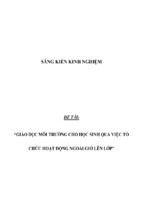 Sáng kiến kinh nghiệm skkn giáo dục môi trường cho học sinh qua việc tổ chức hoạt động ngoài giờ lên lớp